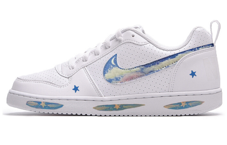 Nike Court Borough Skateboard Shoes Women's Low-Top Blue/White