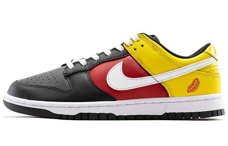 Nike Dunk Retro Slip Resistant, Abrasion Resistant, Lightweight Low Top Skateboard Shoes Men's Yellow Red Black