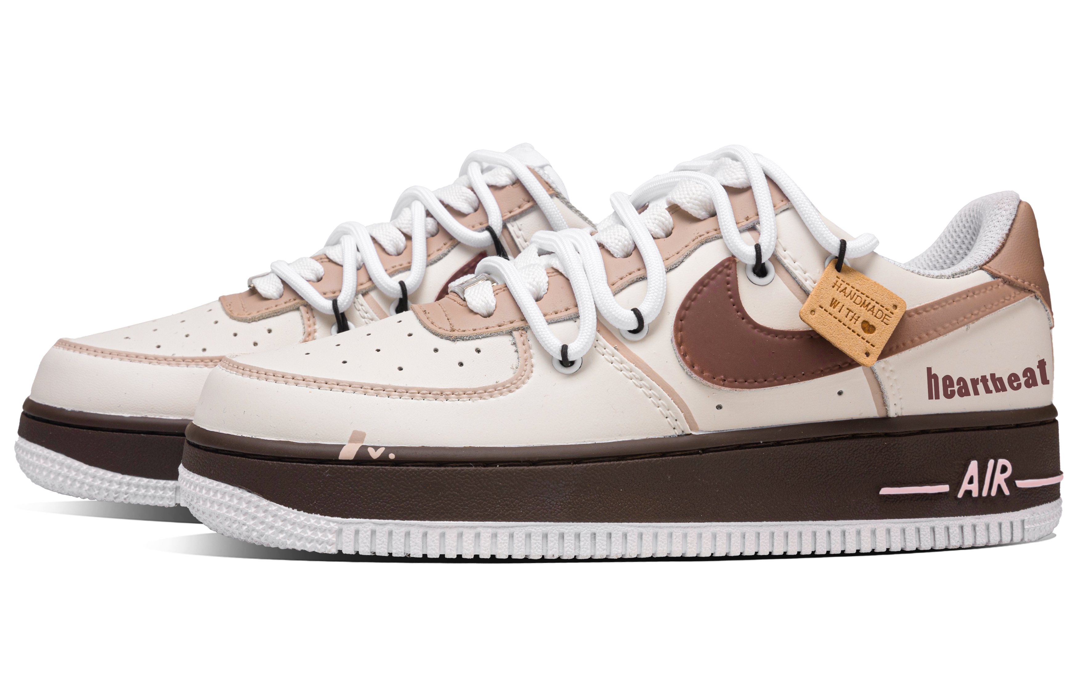 Nike Air Force 1 Heartbeat Box Abrasion Resistant Low top Skateboard Shoes Unisex Beige Brown купить в интернет-магазине Yoocart с быстрой доставкой по России.