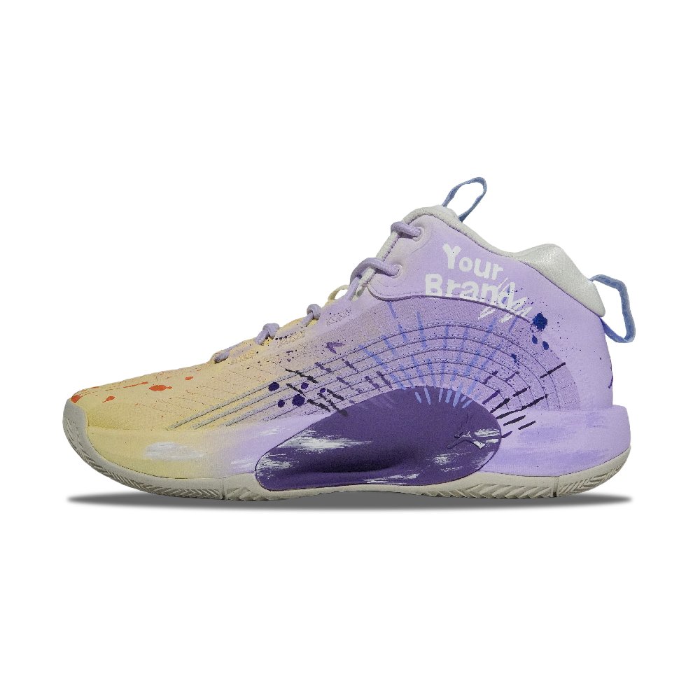 Jordan Jumpman 2021 Shimmer Anti Slip Wear Resistant Breathable Impact Resistant Mid Top Basketball Shoes Men's Purple