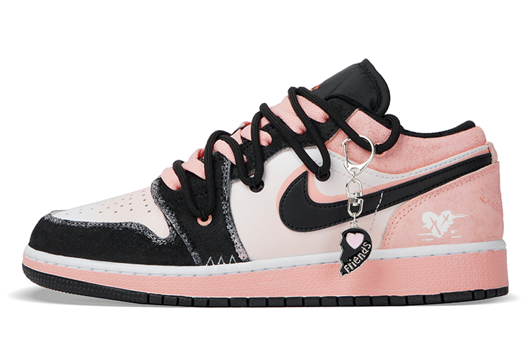 Jordan Air Jordan 1 Low-Top Vintage Basketball Shoes Women's Black Pink