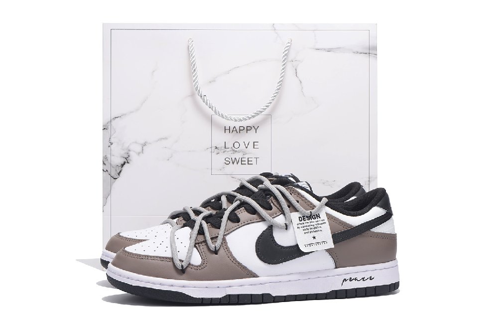 Nike Dunk Coverage Anti-Slip And Wear-Resistant Low-Top Skateboard Shoes Unisex Black Brown