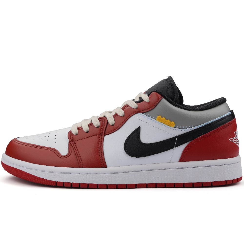 Jordan Air Jordan 1 Low Top Vintage Basketball Shoes Men's White Red