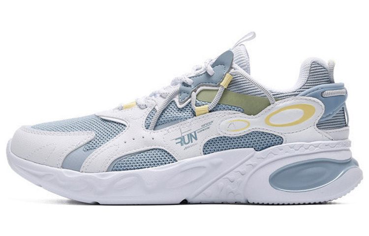 361° Dragon Eyes Dragon Gaze Cushioning Anti-Slip And Wear-Resistant Low-Top Running Shoes Women's White Blue
