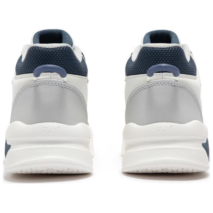 361° Brocade Journey 4 Anti-Slip Wear-Resistant High-Top Skateboard Shoes Men's White Gray Blue