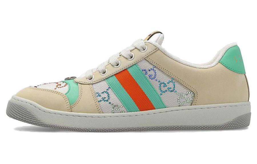 GUCCI Women's Screener 'GG Crystals Beige Green Orange' Women's