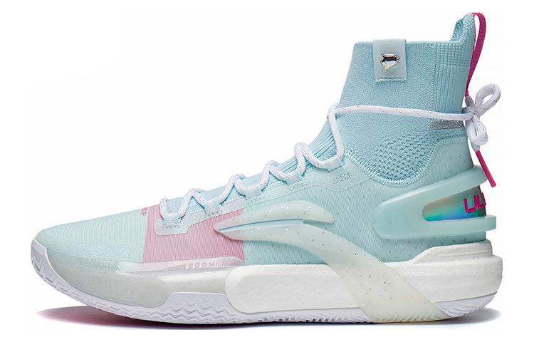 LiNing Speed 9 Ultra Ultra Cushioning Anti-Slip And Wear-Resistant High-Top Basketball Shoes Men's Light Blue