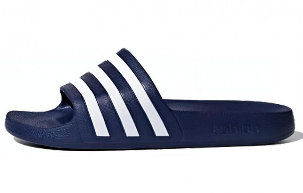 Adidas Adilette Aqua Slides Dark Blue Cloud White
