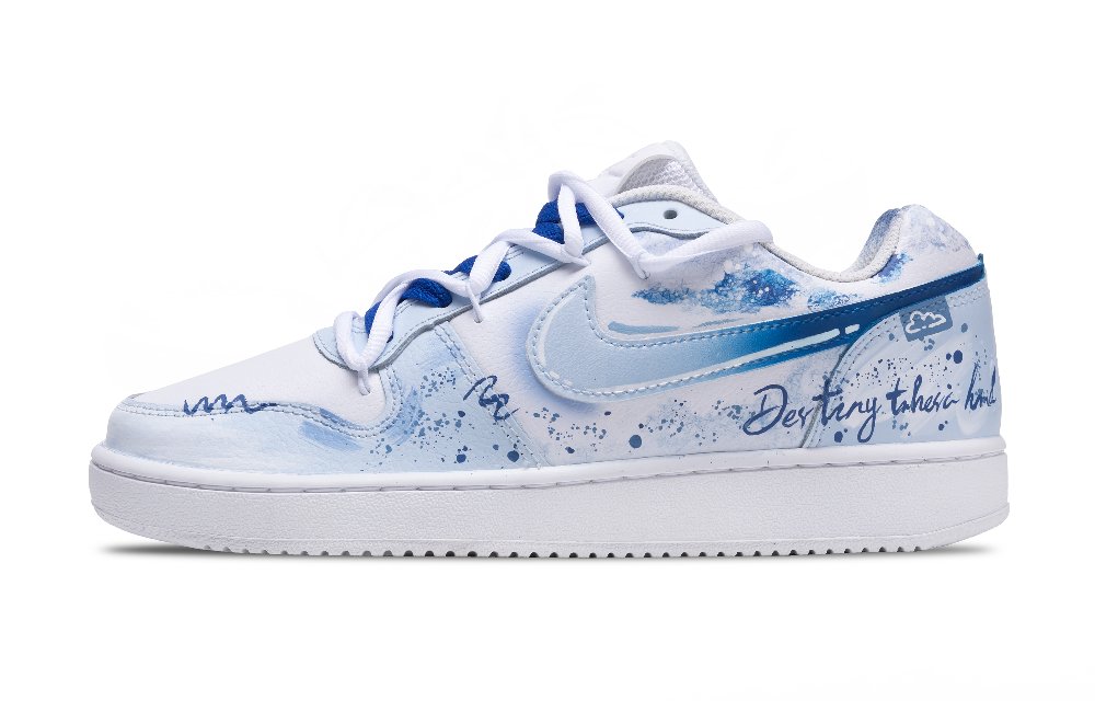 Nike EBERNON Low Top Skateboard Shoes Unisex Blue White