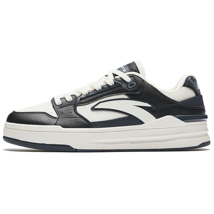 Anta Street Play LITE Slip Resistant Abrasion Resistant Low top Skateboard Shoes Men's Black White