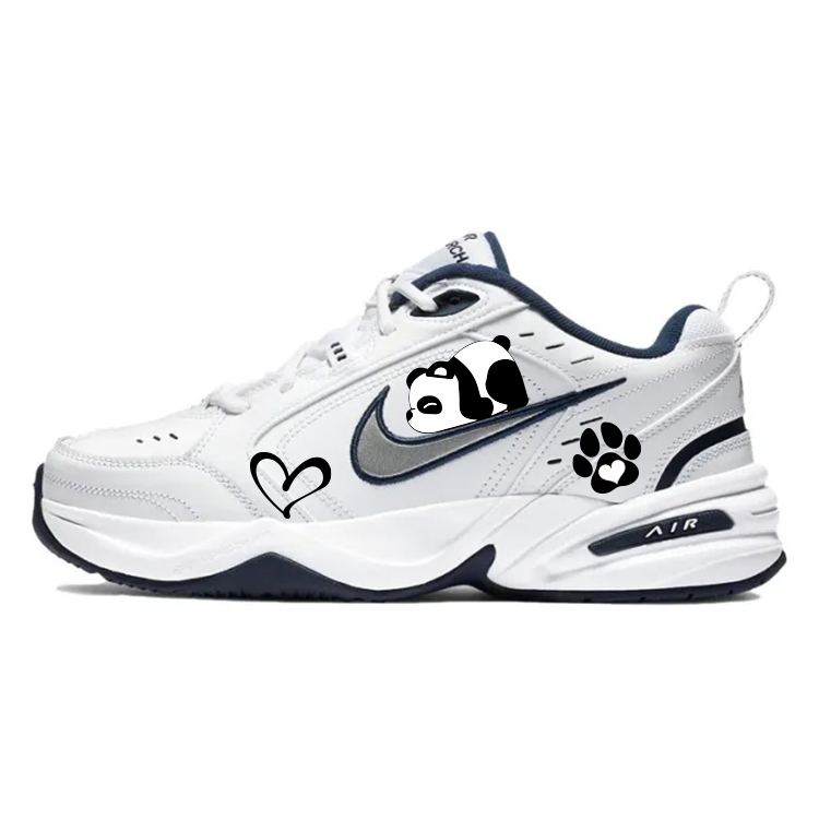 Nike Air Monarch 4 Anti-Slip And Wear-Resistant Height Increasing Low-Top Chunky Sneakers Unisex Blue White