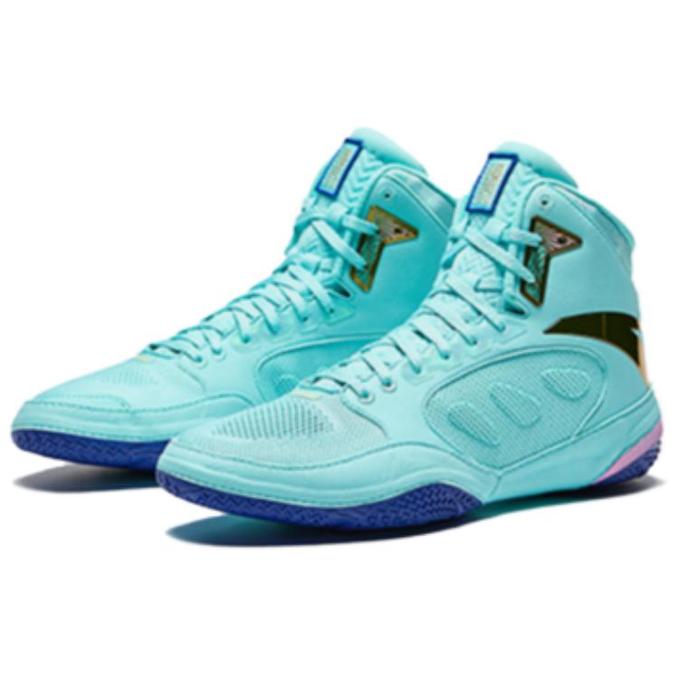 Anta Anti-Slip Wear-Resistant High-Top Professional Wrestling Shoes Men's Green Black Blue купить в интернет-магазине Yoocart с быстрой доставкой по России.