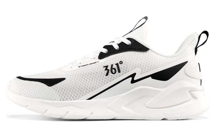 361° Cushioning Wear-Resistant Low-Top Running Shoes Men's White Black