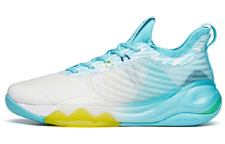 Anta KT6 KT Low Cushioning Anti-Slip And Wear-Resistant Mid-Top Performance Basketball Shoes White Blue Yellow