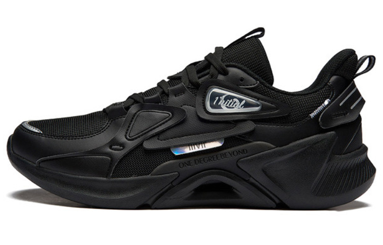 361° Cushioned Wear-Resistant Lightweight Low-Top Running Shoes Men's Obsidian Black