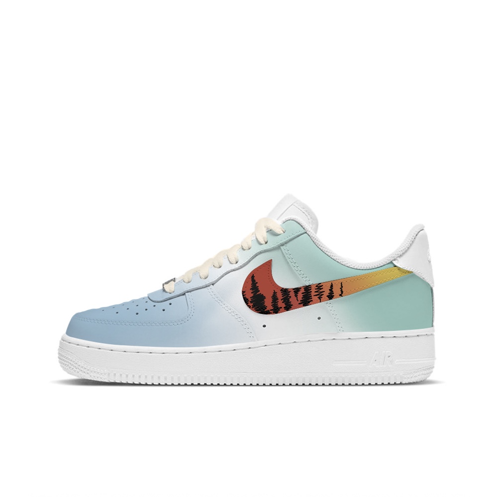 Nike Air Force 1 Low-Top Skateboard Shoes Women's Blue Green