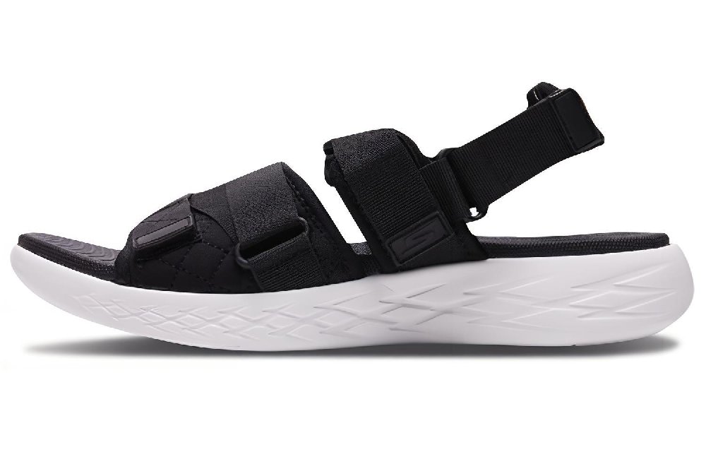 Skechers On The Go 600 Black Sandals 'Black White'