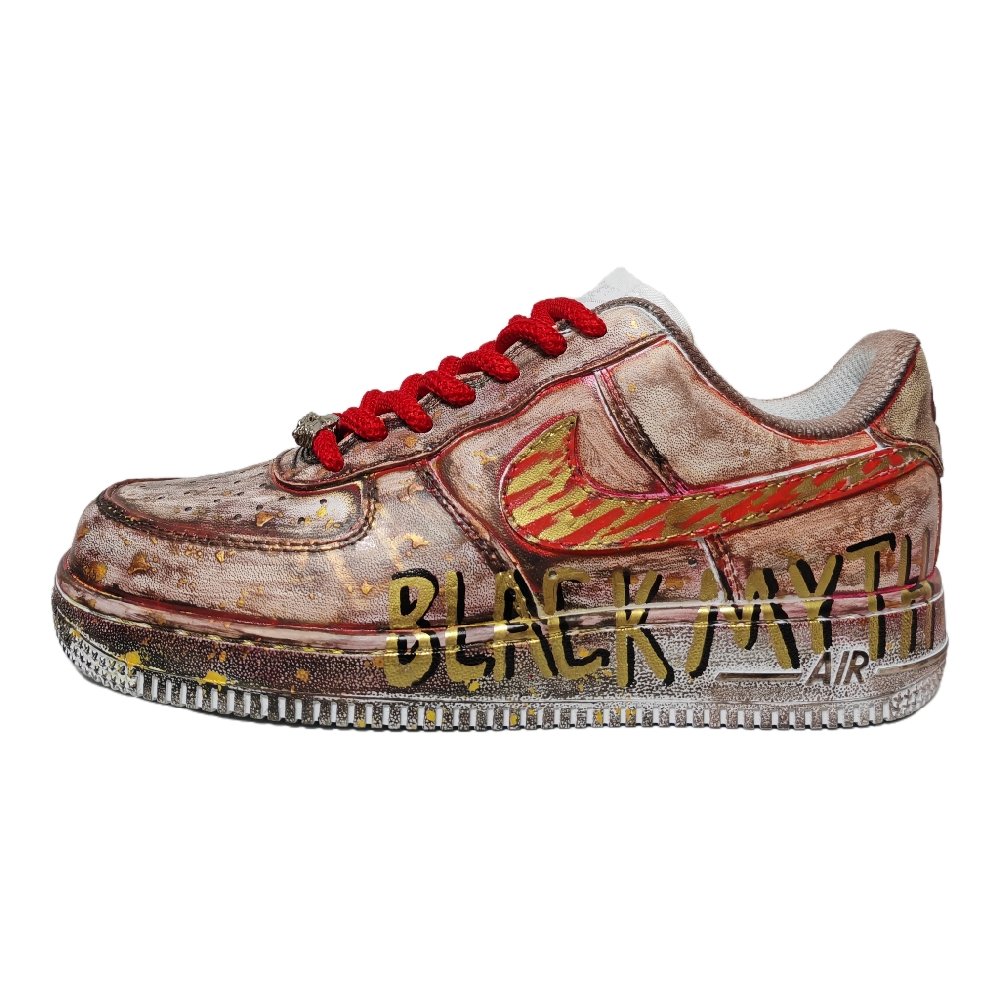 Nike Air Force 1 Black Myth: The Great Saint Returns Anti-Slip Wear-Resistant Low-Top Skateboard Shoes Unisex Orange