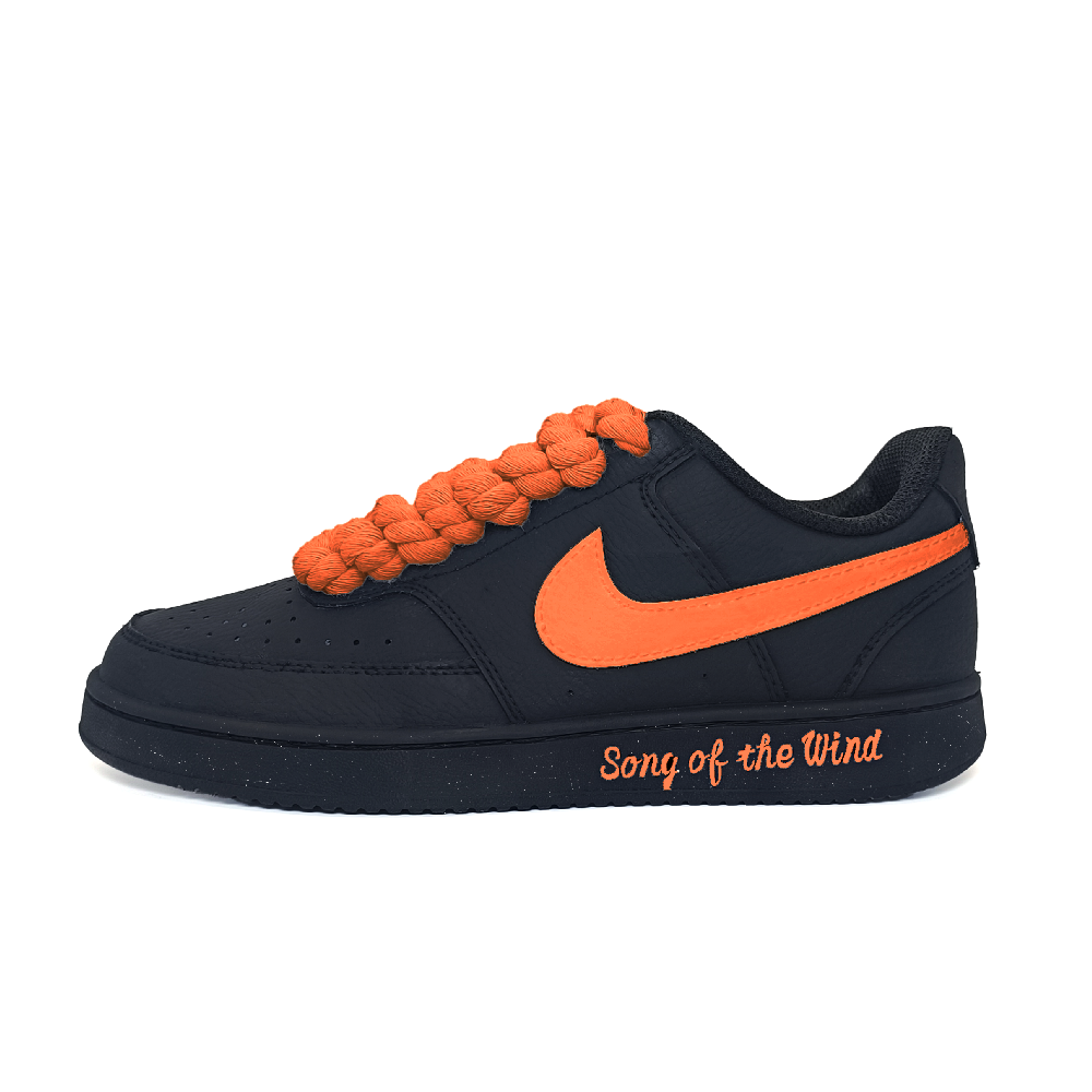 Nike Court Vision Low Anti-Slip Wear-Resistant Low-Top Skateboard Shoes Unisex Orange Red