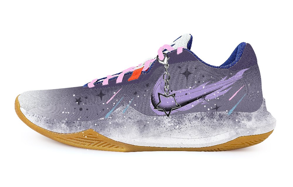 Nike Precision 6 Starlight Purple Fantasy Anti Slip Wear Resistant Low Top Basketball Shoes Men's Dark Purple