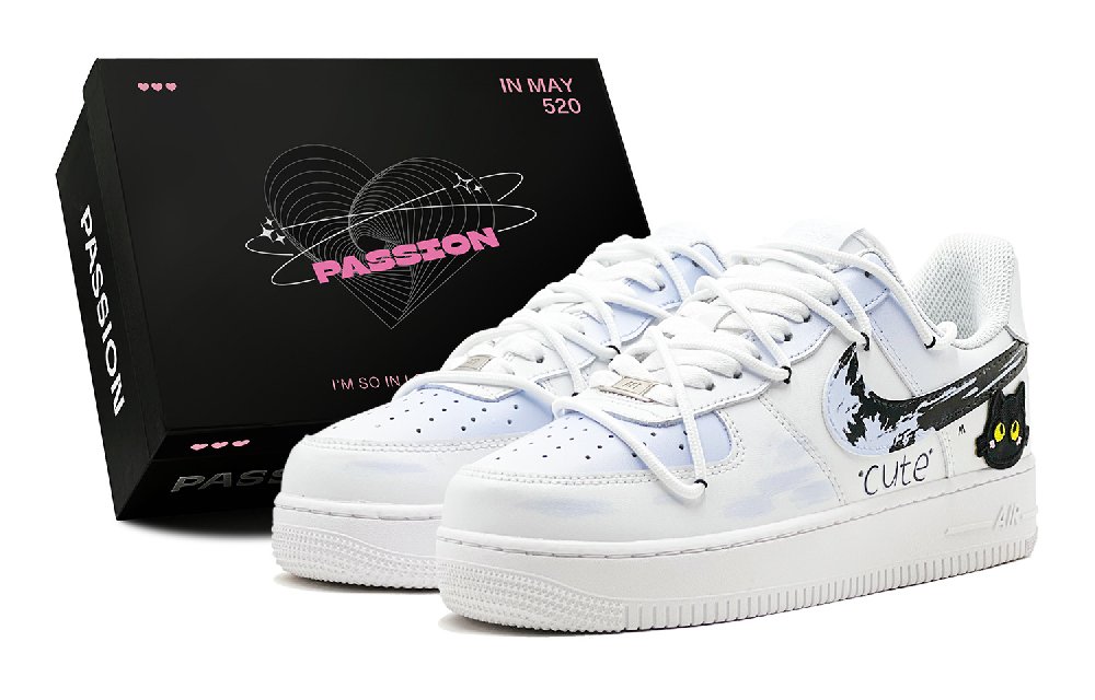 Nike Air Force 1 Skateboard Shoes Men Low-Top Purple Black/White