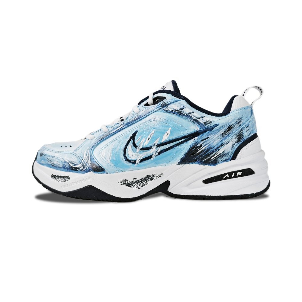 Nike Air Monarch 4 Tornado Anti Slip And Wear Resistant Height Increasing Low Top Chunky Sneakers Men's Sky Blue
