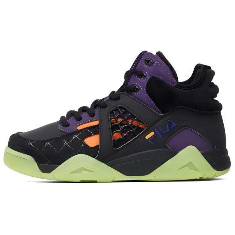 FILA FUSION Cage Mid Top Basketball Shoes Men's Black Purple