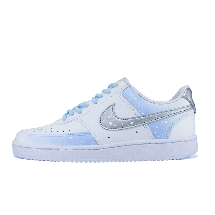 Nike Court Vision 1 Slip-Resistant Cushioning Wear-Resistant Low-Top Skateboard Shoes Women's Blue White