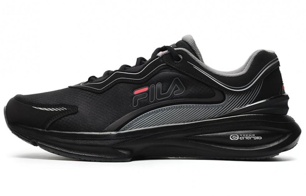 FILA Athletics Energy Cushioned Wear-Resistant Lightweight Low-Top Running Shoes Men's Black Gray