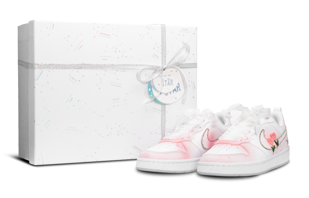 Nike Court Borough Anti-Slip Wear-Resistant Low-Top Skateboard Shoes GS Pink