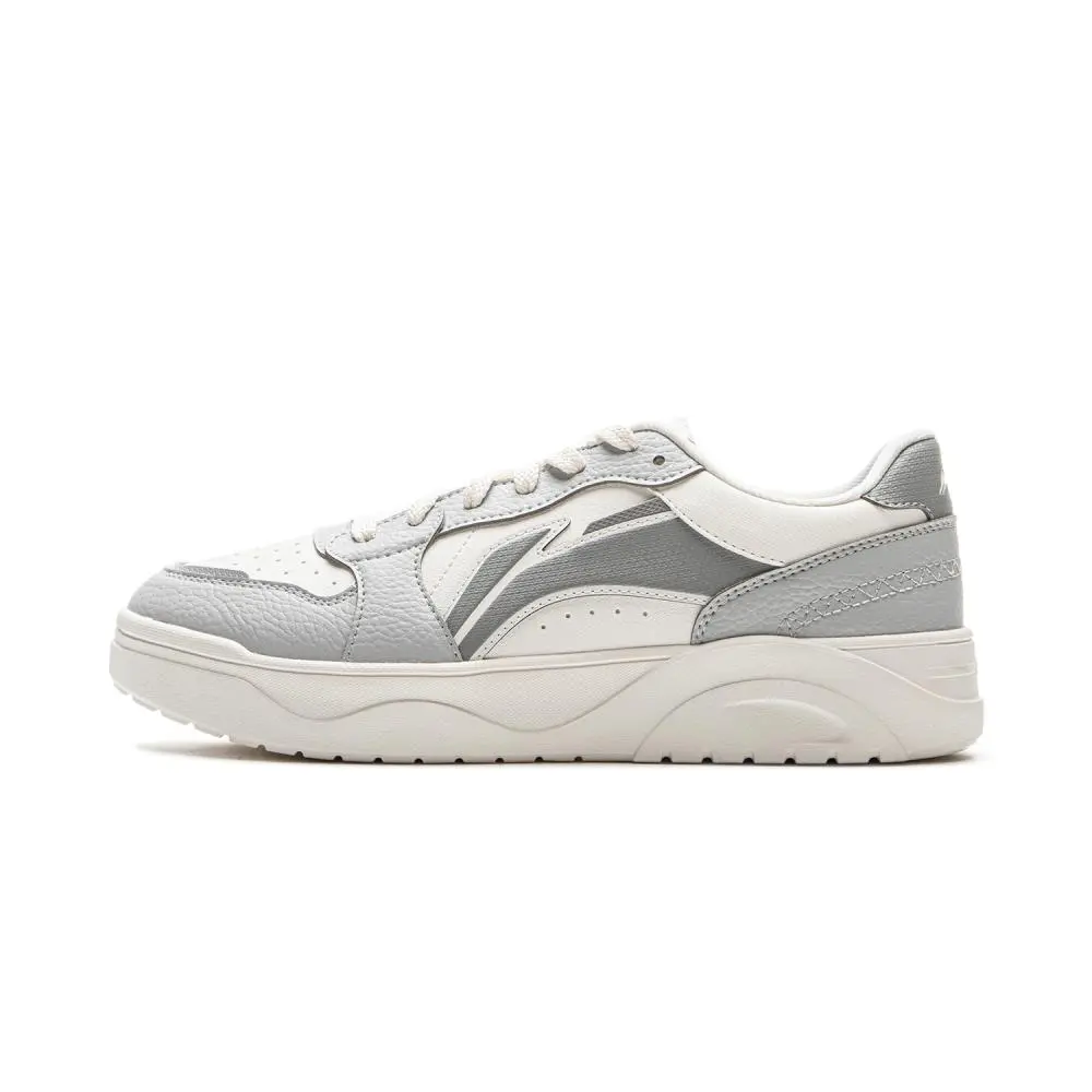 LiNing Fresh Look Slip Resistant Abrasion Resistant Low top Skateboard Shoes Men's White Gray