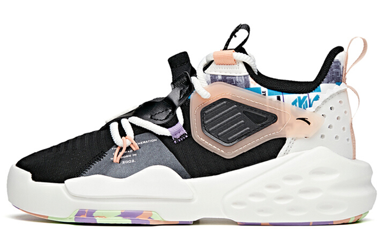 Anta Bastard Mid-Top Skateboard Shoes Women's Black Pink White