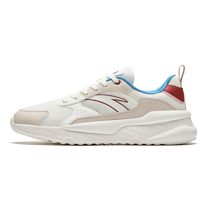 Anta Unruly Series Slip-Resistant Breathable Lightweight Low-Top Casual Shoes Men's White Red