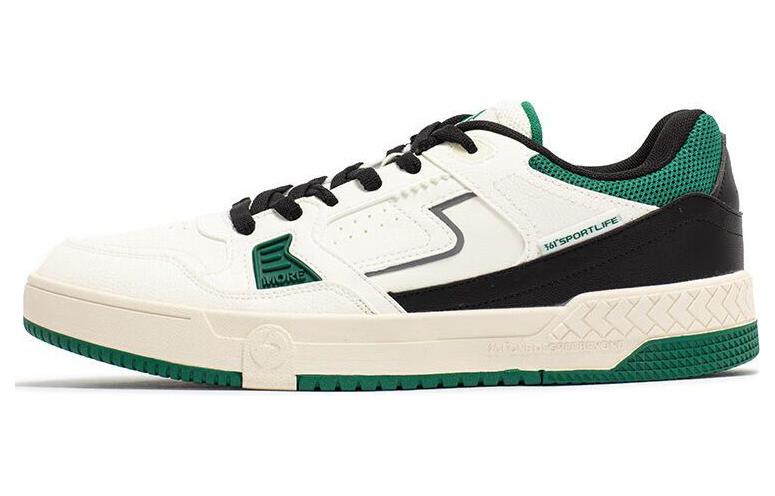 361° Cushioned Slip-Resistant Low-Top Skateboard Shoes Men's Black White Green