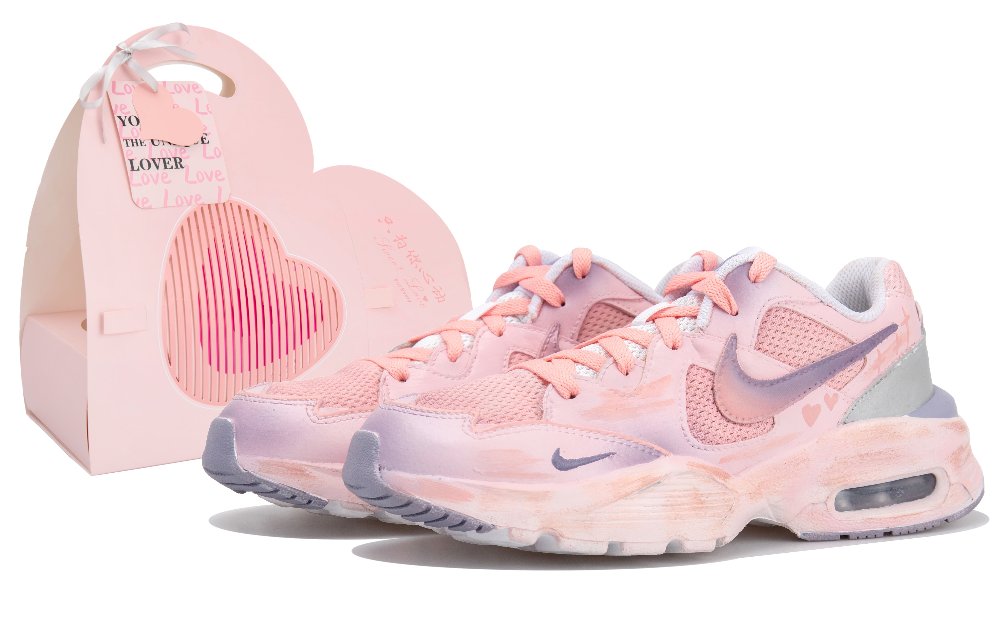 Nike Air Max Fusion Slip Resistant Low Top Running Shoes Women's Pink Purple Silver