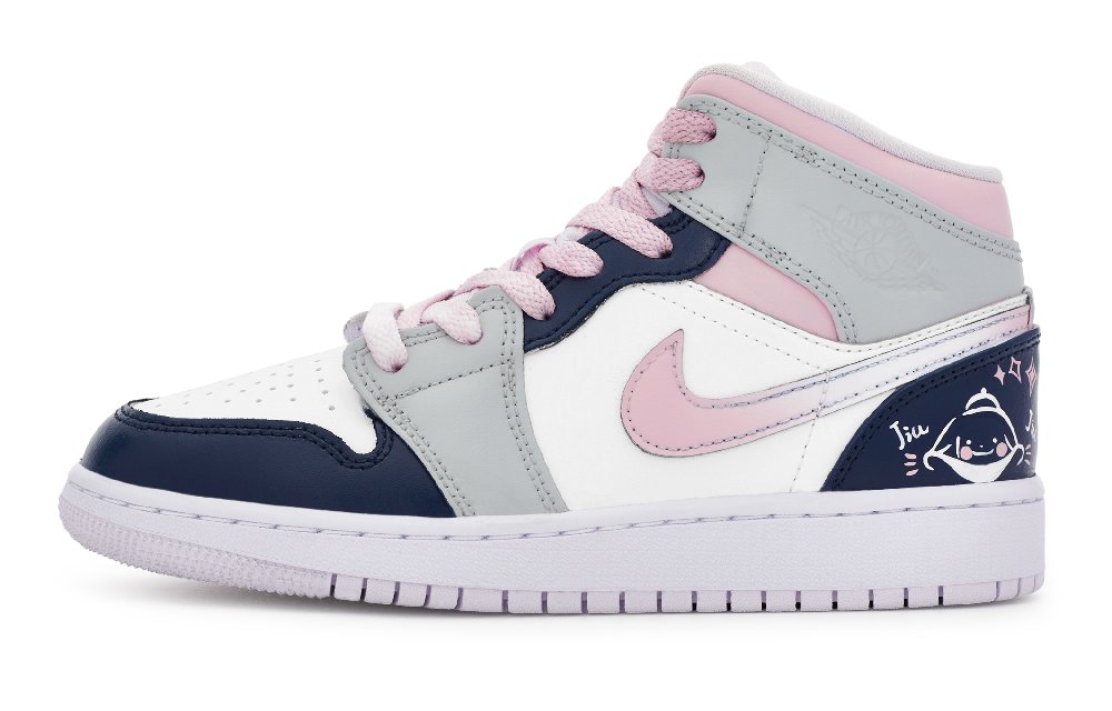 Jordan Air Jordan 1 Vintage Basketball Shoes Women's Mid Top White/Gray
