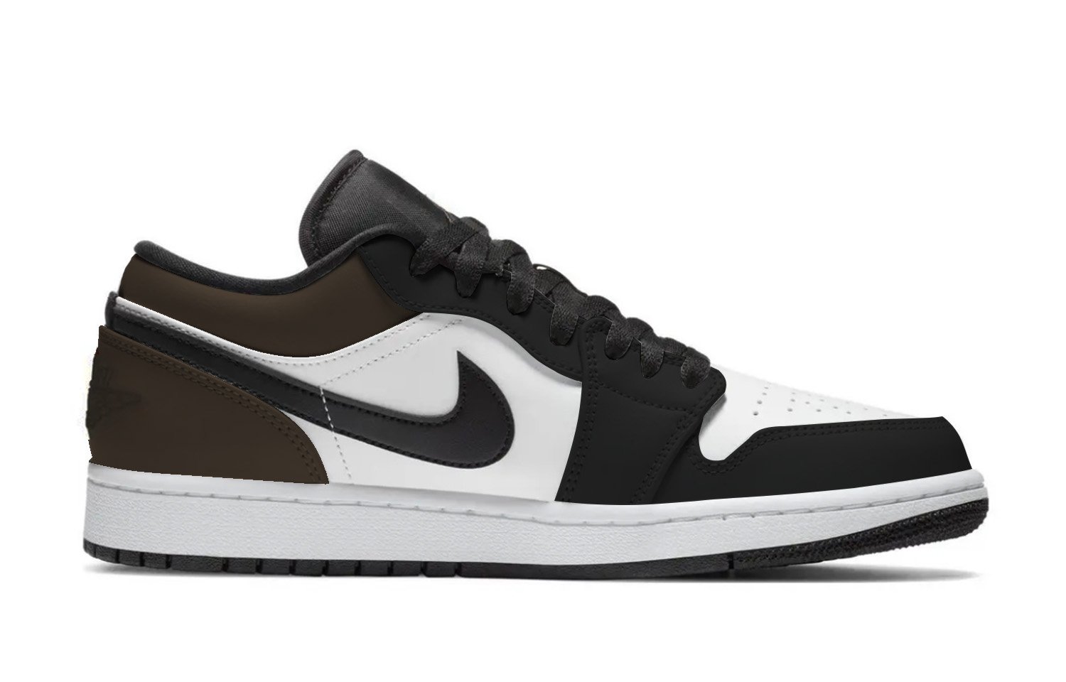 Jordan Air Jordan 1 Latte Abrasion Resistant Low top Vintage Basketball Shoes Unisex Black Brown