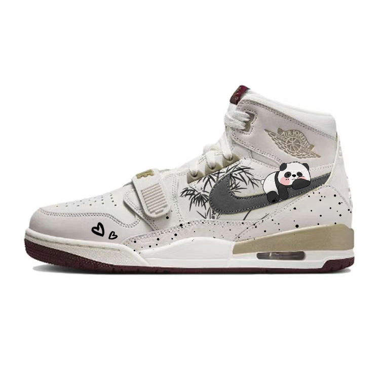 Jordan Legacy 312 Anti-Slip Wear-Resistant High-Top Vintage Basketball Shoes Men's Gray White