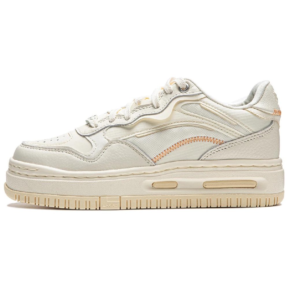 LiNing Future C1 Abrasion Resistant Slip Resistant Low Top Skateboard Shoes Women's Beige