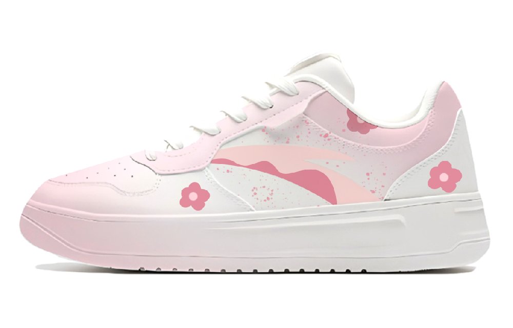 Anta Relaxed Abrasion Resistant Shock Absorbers Low Top Skateboard Shoes Unisex Pink