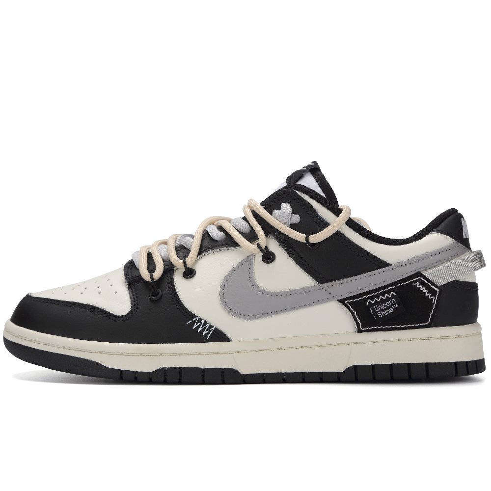 Nike Dunk Scarlet Anti Slip Wear Resistant Low Top Skateboard Shoes Unisex Black White Gray