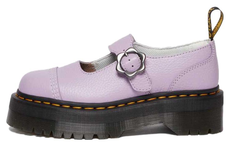 Dr.Martens Addina Flower Buckle Leather Platform Shoes 'Lilac' Women's