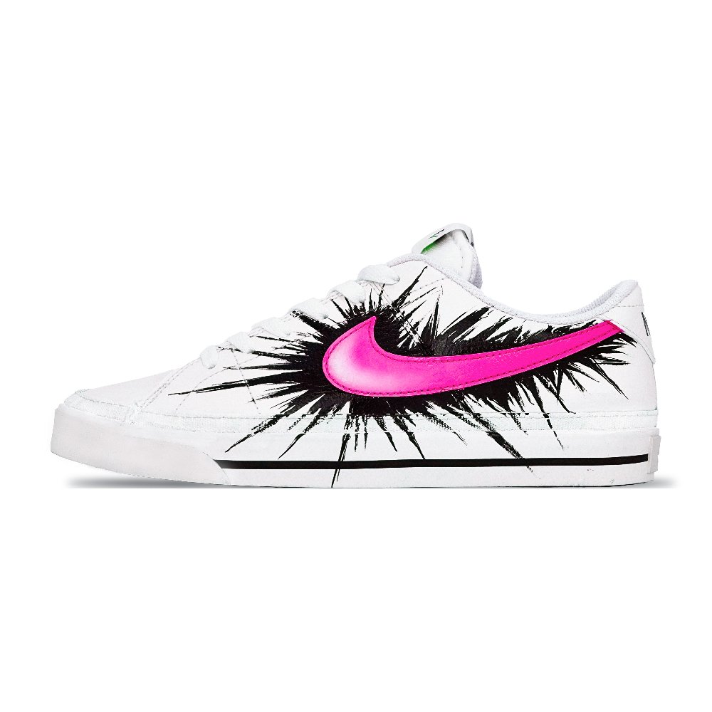 Nike Court Legacy Slip Resistant, Abrasion Resistant, Lightweight Low Top Skateboard Shoes Men's Black White Pink