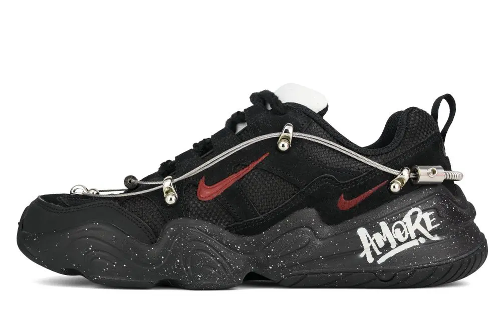 Nike Tech Hera Black Warrior Abrasion Resistant Slip Resistant Low top Casual Shoes Unisex