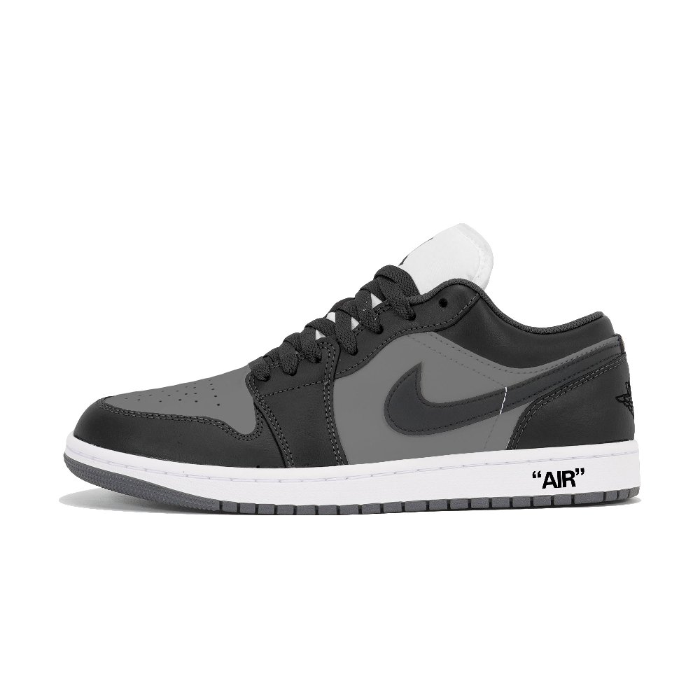 Jordan Air Jordan 1 Anti-Slip Wear-Resistant Low-Top Vintage Basketball Shoes Unisex Black Gray