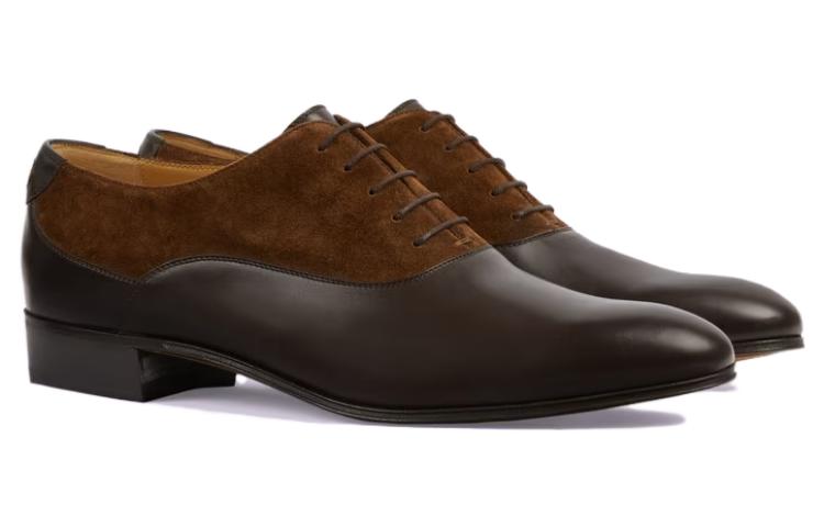 GUCCI Double G Panelled Lace up Shoes Brown Black купить в интернет-магазине Yoocart с быстрой доставкой по России.