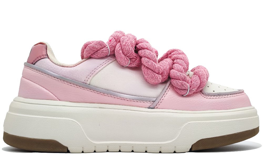 MLB Chunky Liner Anti Slip And Wear Resistant Height Increasing Low Top Skateboard Shoes Unisex Love Pink
