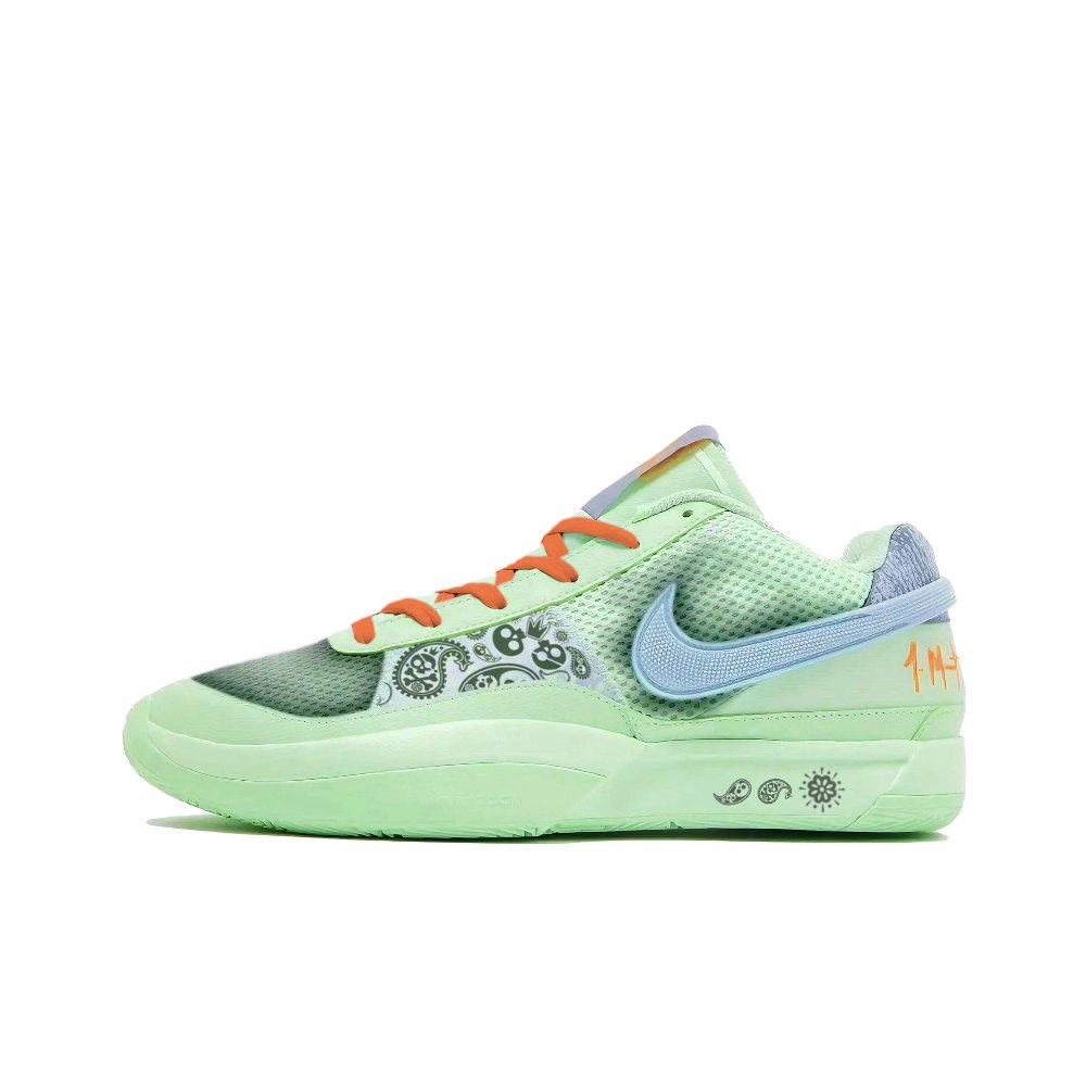 Nike Ja 1 Slip-Resistant Low-Top Basketball Shoes Men's Green Orange Mismatched