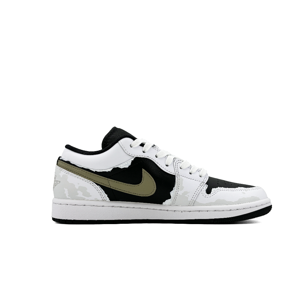 Jordan Air Jordan 1 Anti-Slip Wear-Resistant Low-Top Skateboard Shoes Men's Black Green