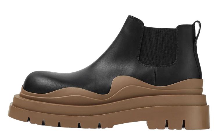 Bottega Veneta Tire Chelsea Short Chelsea Boots Men's Black Brown